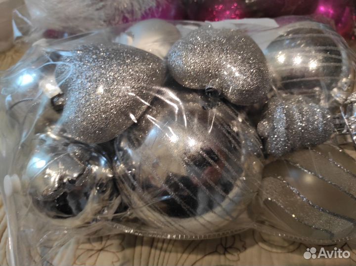 Елочные игрушки-пластик (пакетом)