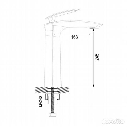 Смеситель для раковины высокий Rose R11 R1111, хром