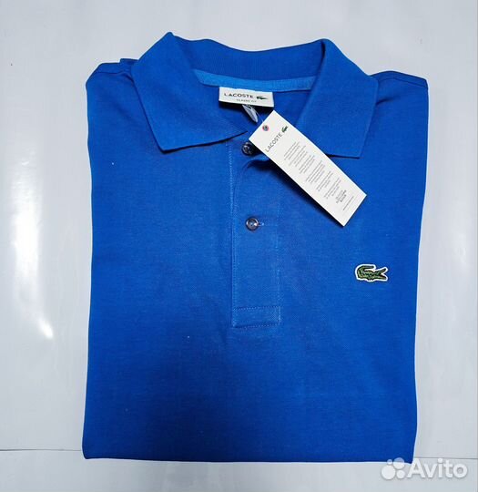 Поло lacoste синее