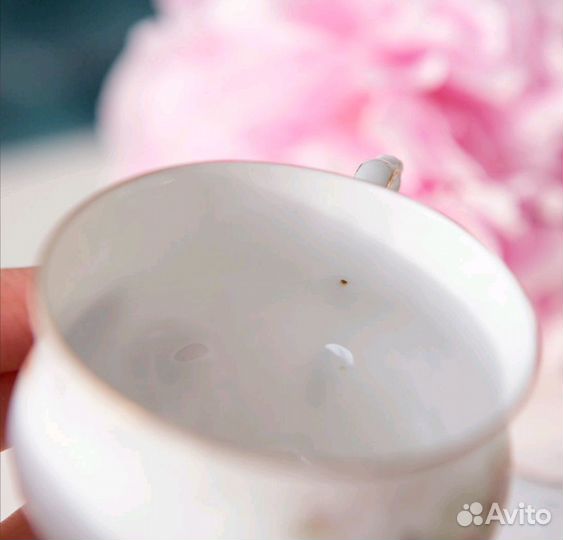 Кофейная мокко пара фарфор Hermann Ohme Силезия