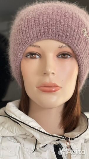 Шапка вязаная зимняя двойная