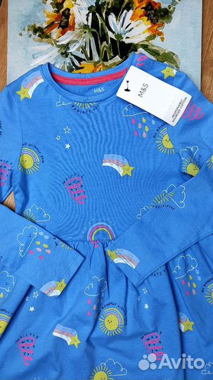 Платье хлопковое M&S 116 новое