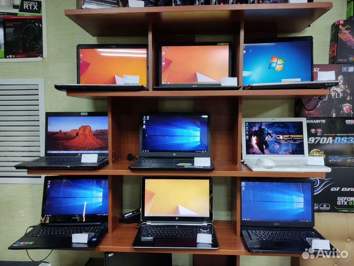 Множество ноутбуков от игровых до офисных