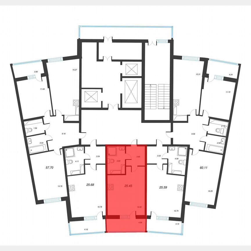 Квартира-студия, 28,6 м², 14/22 эт.