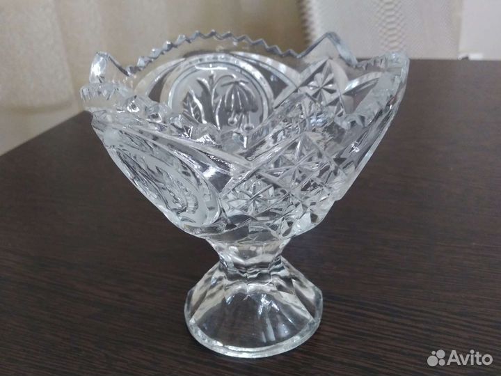 Хрустальная ваза - конфетница СССР