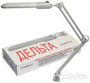 Лампа офисная(настольная) Дельта, 2G7,11 Вт, серый