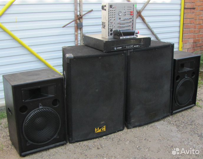 Колонки FA MC 2000W 4шт Усилитель Микшер Микрофон