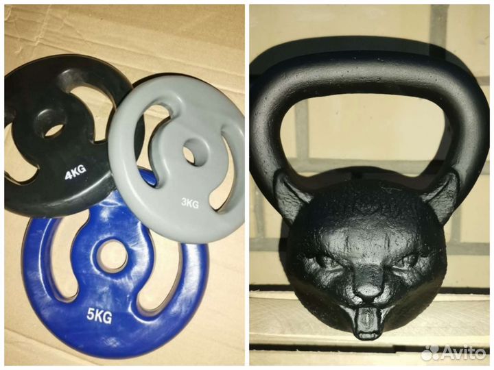Гантели разборные, гиря-кошка 8кг