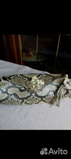 Клатч натуральная кожа питон