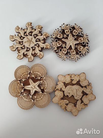 Подставки для горячего можжевеловые