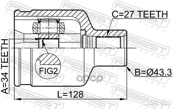 Шрус внутренний перед прав 1011caprh Febest