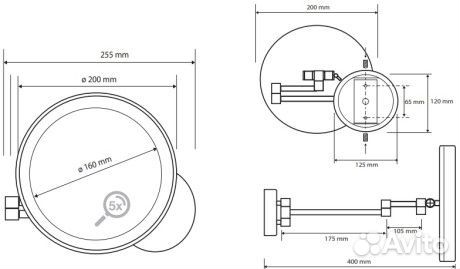Косметическое зеркало x 5 Bemeta White 112101144