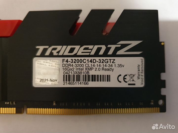 G.Skill Trident Z 3200 CL14 B-Die 32 Гб Гарантия