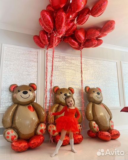 Воздушные шары/шарики сердца гелиевые