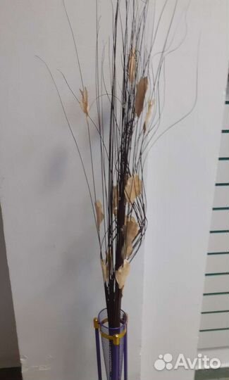 Сухоцветы, тинги, с листочками, букет