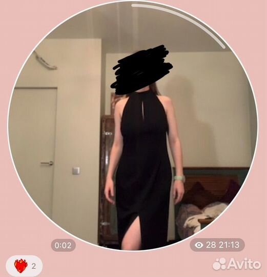 Черное вечернее коктельное платье