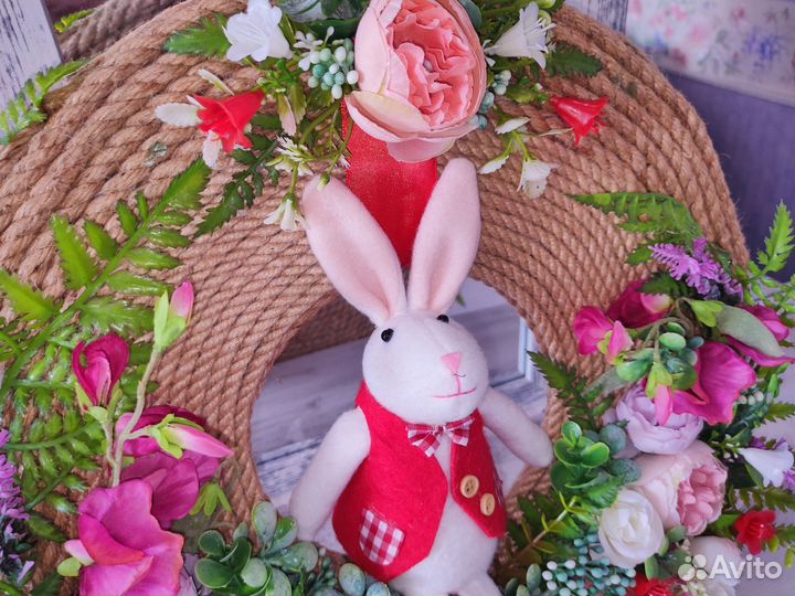 Венок пасхальный, весенний на дверь или окно