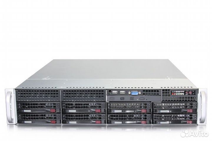 Сервер SuperMicro 2U, 2xE5-2670V3, 128гб