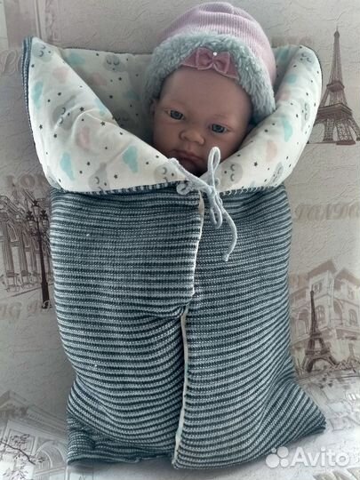 Бэби с серым конвертом пупс Paola Reina