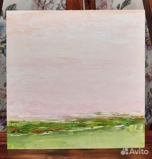 Интерьерная картина абстракция в пастельных тонах