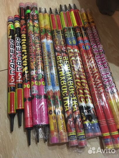 Римские свечи и фейерверки, салюты