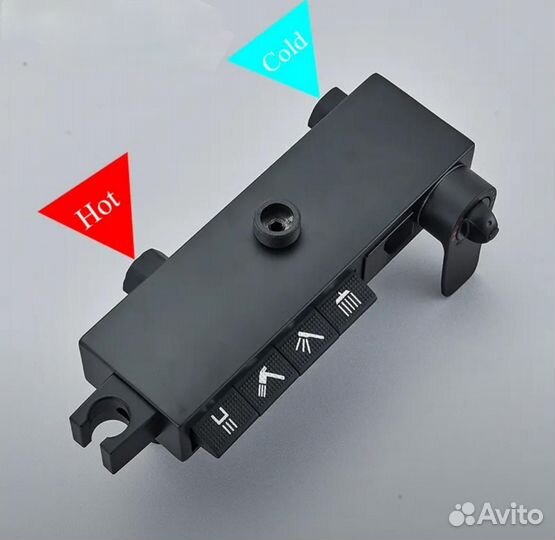 Душевая система с термостатом дисплеем клавиши 4в1