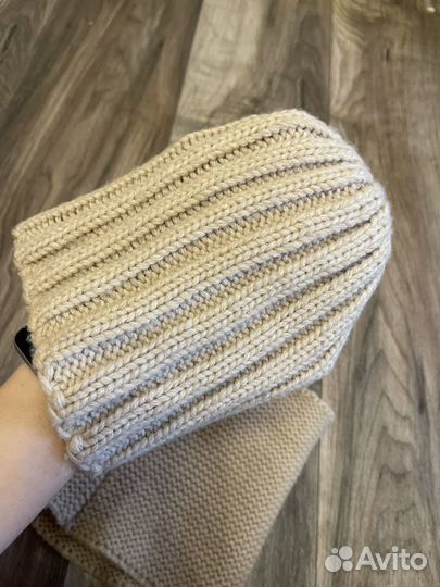 Шапка снуд шарф для девочки мальчика 48 50 осень