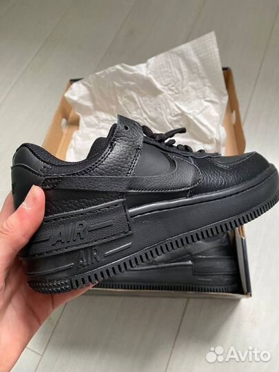 Nike Air Force 1 Shadow черные