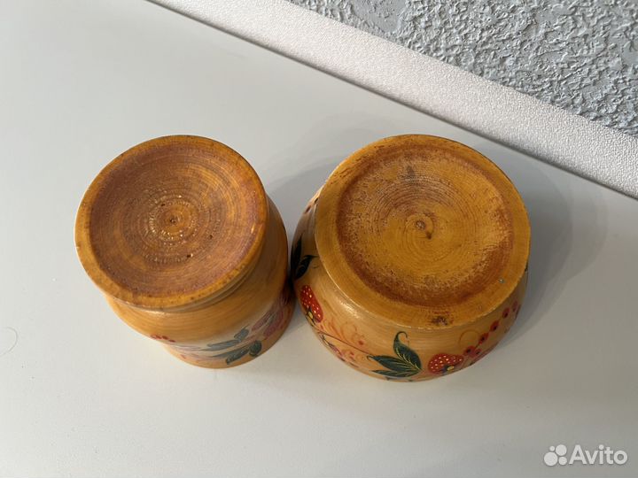 Емкость деревянная миски СССР хохлома 2 шт
