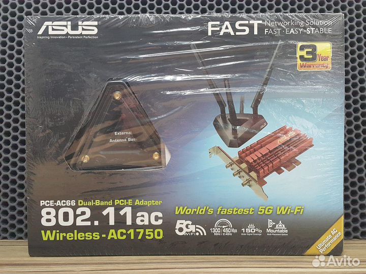 PCI-E Wi-Fi адаптер asus PCE-AC66 (802.11ac новый)
