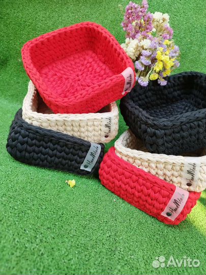 Корзинки из трикотажной пряжи