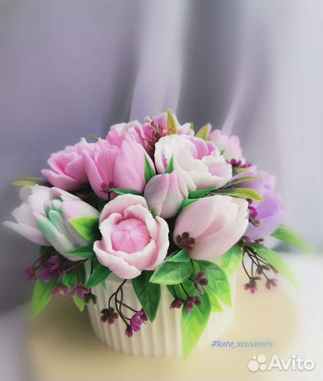 Букет из мыла в керамике