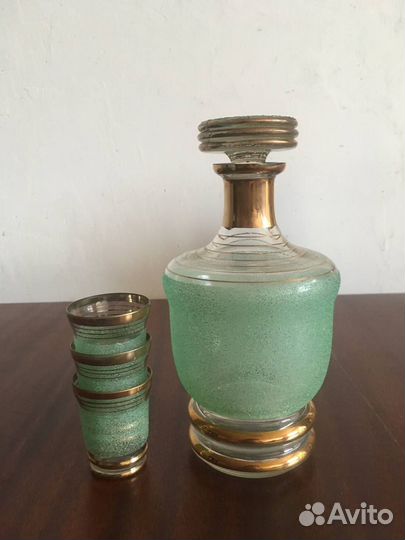 Графин с 3 стопками Красный Гигант