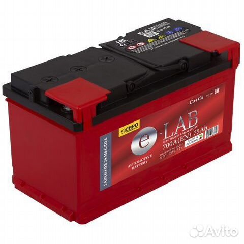 75Ah Аккумулятор 12В 6ст-75.0 E-LAB 700A