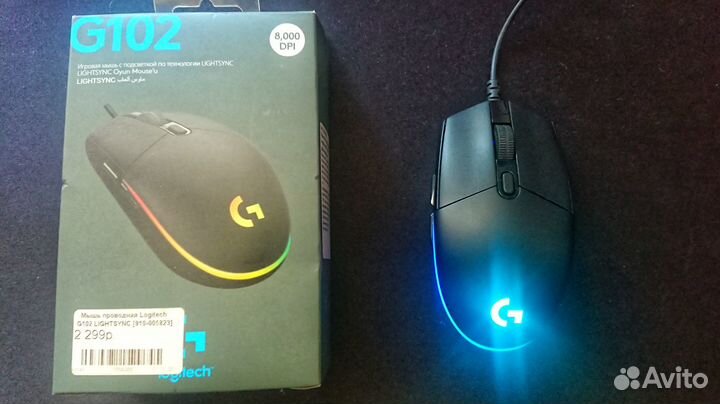 Мышь проводная Logitech G102 lightsync
