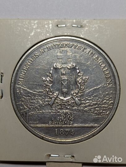 Монета 5 франков 1874