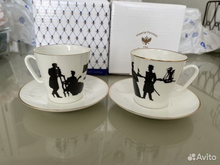 Кофейная пара ифз костяной фарфор