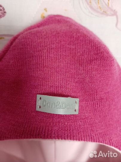 Шапка шлем зимняя для девочки Dan & Dani 52 шерсть