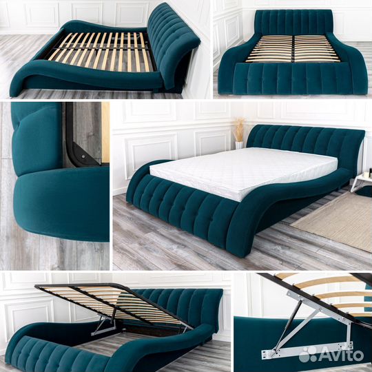 Кровать 160х200 морская волна Мадрид