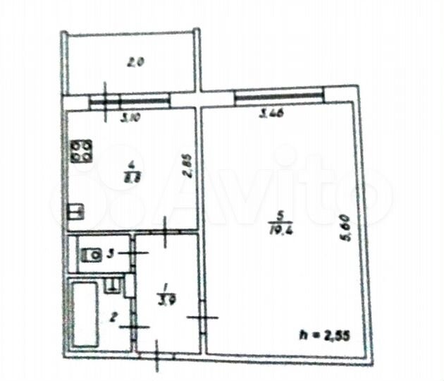 1-к. квартира, 38 м², 3/9 эт.