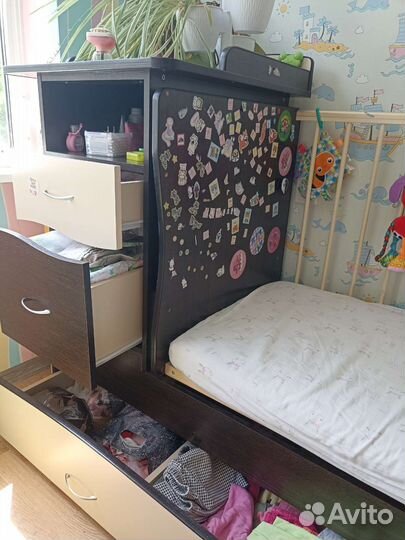 Кровать трансформер детская с комодом