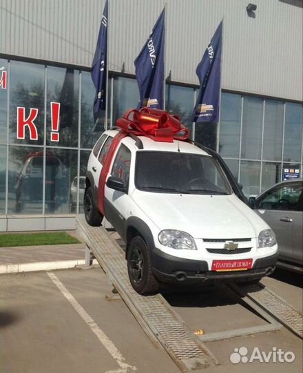 Большой красный подарочный бант на машину на день