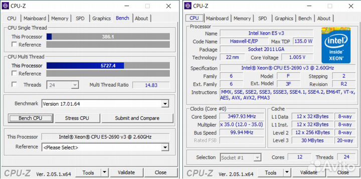 Мат. плата X99 MR9 + CPU 14 ядер E5-2680v4 + охлад