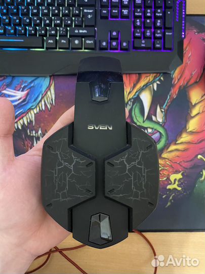 Игровые наушники с микрофоном sven