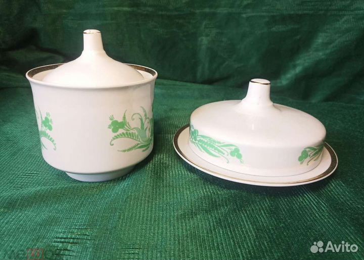 Сахарница масленка фарфор дулево СССР