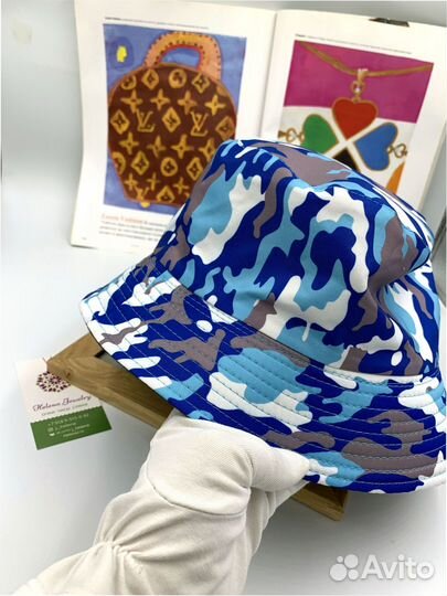 Панама голубая двухсторонняя (1008)