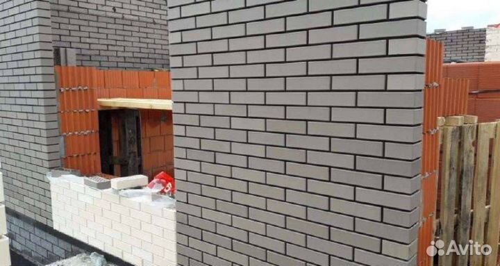 Кирпич Облицовочный Серый Гладкий осмибт 0,7 нф