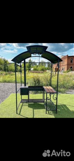 Мангал с крышей и печкой