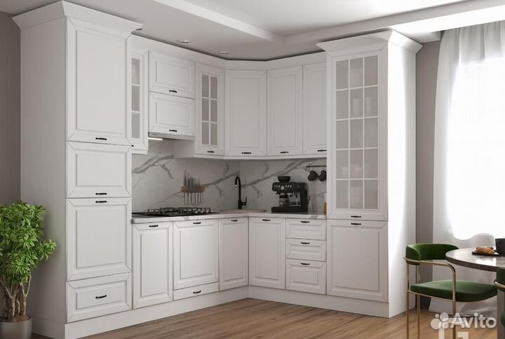 Цена за весь белый готовый кухонный гарнитур