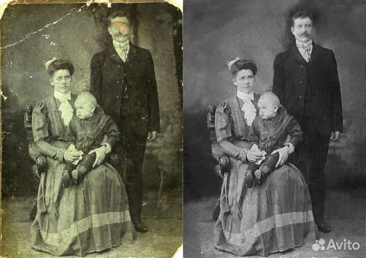 Реставрация старых фотографий, цветная покраска